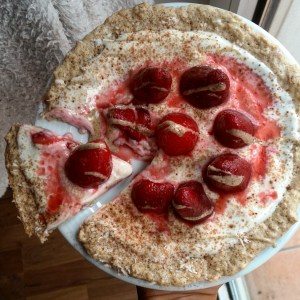 Haferflocken-Frühstückspizza